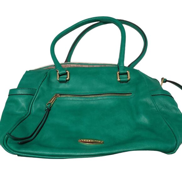 Liz Claiborne Green Faux Leather Satchel / Shoulder Purse - Picture 1 of 11